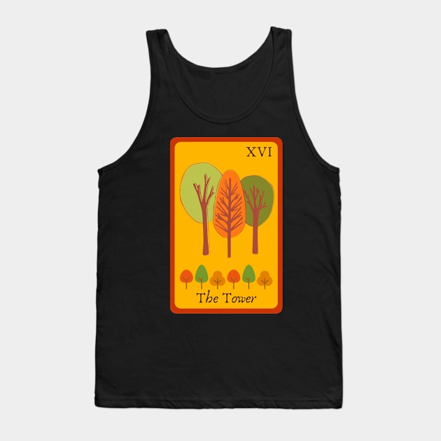 Autumn Tarot - The Tower Tank Top by Gwraggedann